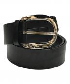 GUCCIグッチ）の古着「Dバックルレザーベルト」｜ブラック