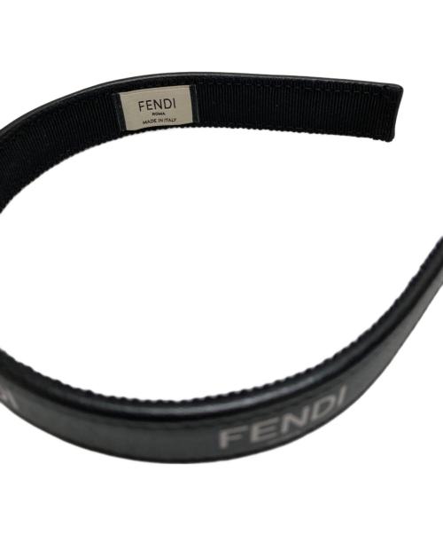 FENDI（フェンディ）FENDI (フェンディ) レザーカチューシャ ヘアバンド ブラックの古着・服飾アイテム