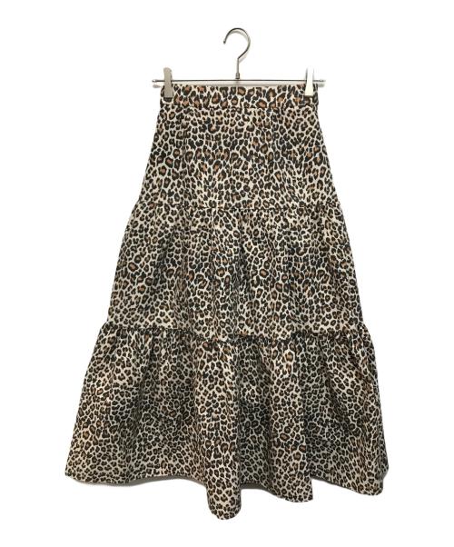 DOUBLE STANDARD CLOTHING（ダブルスタンダードクロージング）DOUBLE STANDARD CLOTHING (ダブルスタンダードクロージング) レオパードティアードマキシスカート ブラウン サイズ:36の古着・服飾アイテム