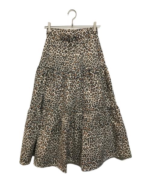 DOUBLE STANDARD CLOTHING（ダブルスタンダードクロージング）DOUBLE STANDARD CLOTHING (ダブルスタンダードクロージング) レオパードティアードマキシスカート ブラウン サイズ:36の古着・服飾アイテム