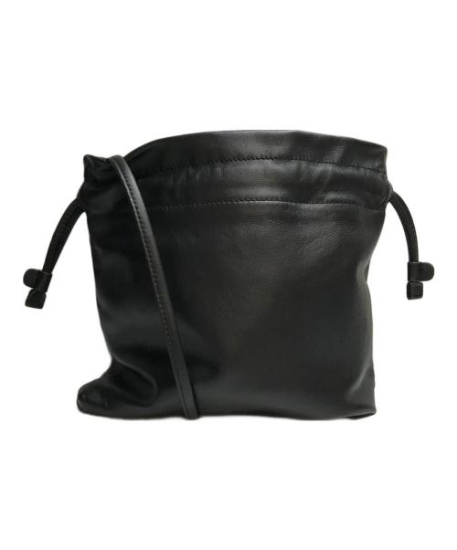 kurashi&trips publishing（クラシアンドトリップス パブリッシング）KURASHI&Trips PUBLISHING (クラシアンドトリップス パブリッシング) 仕分け上手なレザーの巾着ポシェット ブラックの古着・服飾アイテム