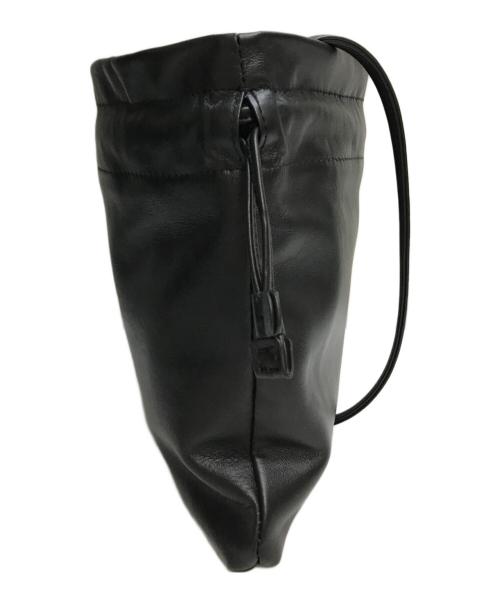 kurashi&trips publishing（クラシアンドトリップス パブリッシング）KURASHI&Trips PUBLISHING (クラシアンドトリップス パブリッシング) 仕分け上手なレザーの巾着ポシェット ブラックの古着・服飾アイテム