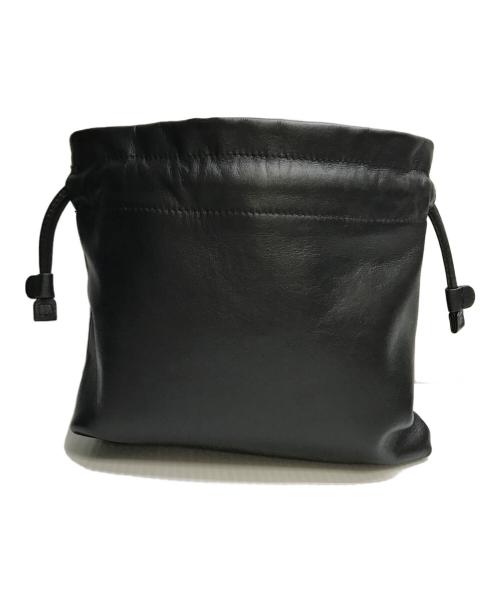 kurashi&trips publishing（クラシアンドトリップス パブリッシング）KURASHI&Trips PUBLISHING (クラシアンドトリップス パブリッシング) 仕分け上手なレザーの巾着ポシェット ブラックの古着・服飾アイテム