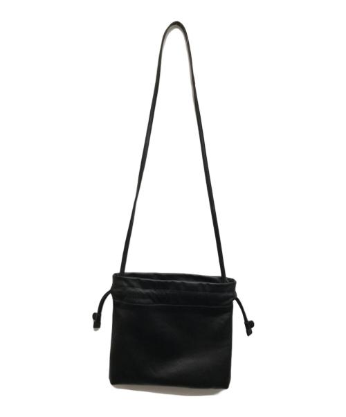 kurashi&trips publishing（クラシアンドトリップス パブリッシング）KURASHI&Trips PUBLISHING (クラシアンドトリップス パブリッシング) 仕分け上手なレザーの巾着ポシェット ブラックの古着・服飾アイテム