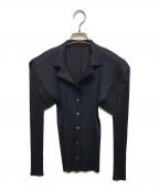 PLEATS PLEASEプリーツプリーズ）の古着「プリーツシャツ」｜ネイビー