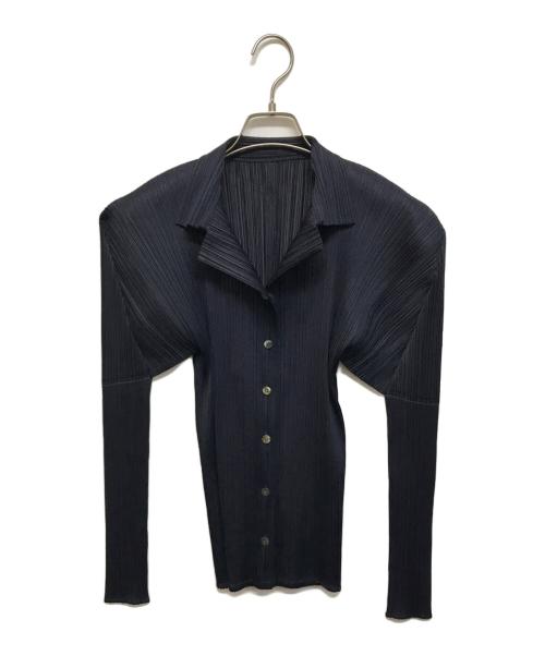 PLEATS PLEASE（プリーツプリーズ）PLEATS PLEASE (プリーツプリーズ) プリーツシャツ ネイビー サイズ:3の古着・服飾アイテム