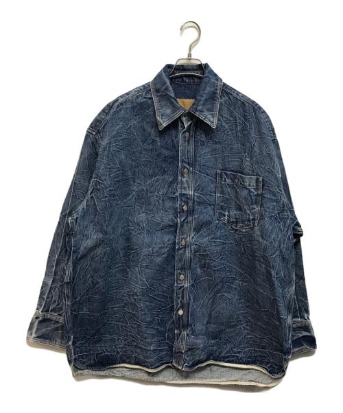 MM6 Maison Margiela（エムエムシックスメゾンマルジェラ）MM6 Maison Margiela (エムエムシックスメゾンマルジェラ) 24AW ピッツバーグクリース デニムシャツ インディゴ サイズ:48の古着・服飾アイテム