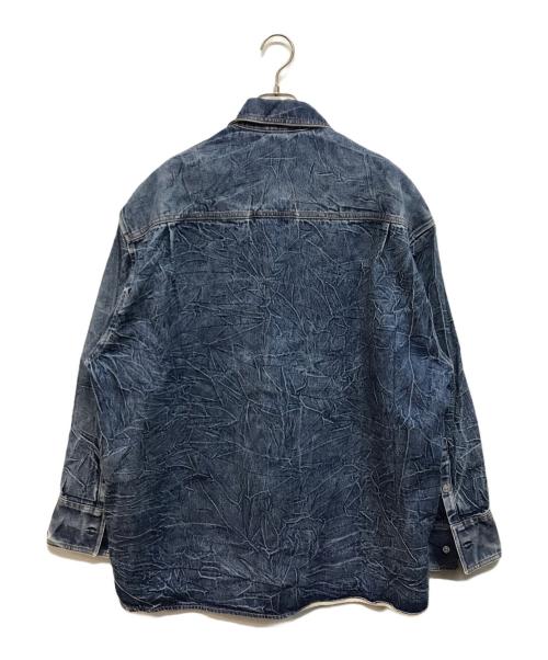 MM6 Maison Margiela（エムエムシックスメゾンマルジェラ）MM6 Maison Margiela (エムエムシックスメゾンマルジェラ) 24AW ピッツバーグクリース デニムシャツ インディゴ サイズ:48の古着・服飾アイテム