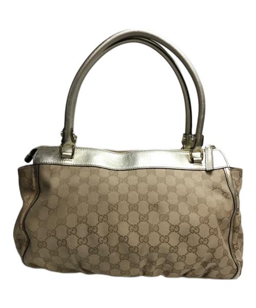 GUCCI（グッチ）GUCCI (グッチ) GGキャンパス アビートートバッグ ベージュ×ゴールドの古着・服飾アイテム