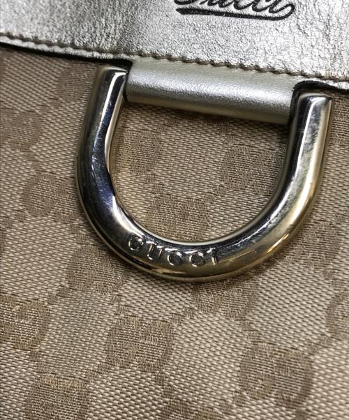 GUCCI（グッチ）GUCCI (グッチ) GGキャンパス アビートートバッグ ベージュ×ゴールドの古着・服飾アイテム