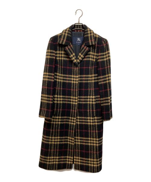 BURBERRY（バーバリー）BURBERRY (バーバリー) ウールチェックコート ブラック×ベージュ サイズ:40の古着・服飾アイテム