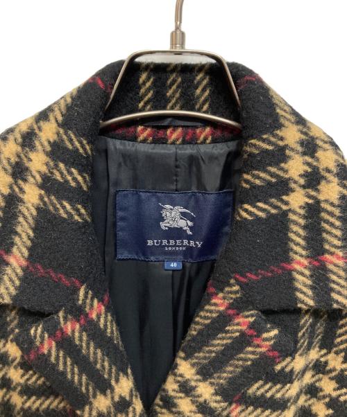 BURBERRY（バーバリー）BURBERRY (バーバリー) ウールチェックコート ブラック×ベージュ サイズ:40の古着・服飾アイテム