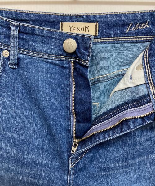 YANUK（ヤヌーク）YANUK (ヤヌーク) ワイド ストレート ストレッチ デニム パンツ インディゴ サイズ:24の古着・服飾アイテム