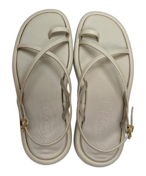 TOD'S（トッズ）TOD'S (トッズ) レザーサンダル ベージュ サイズ:37の古着・服飾アイテム