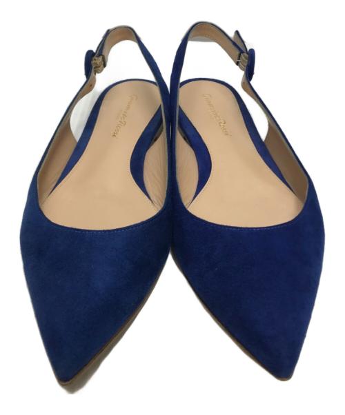 Gianvito Rossi（ジャンヴィト ロッシ）Gianvito Rossi (ジャンヴィト・ロッシ) ANNA FLAT ブルー サイズ:23.5cmの古着・服飾アイテム
