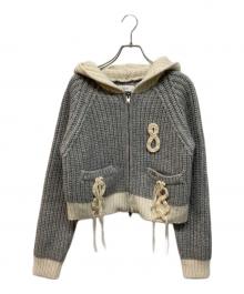 KIJUN（キジュン）の古着「ウールナイロン ジップアップ ニットブルゾン」｜グレー