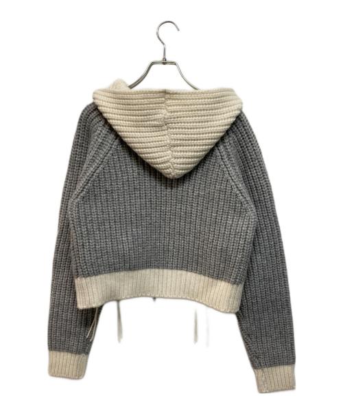 KIJUN（キジュン）KIJUN (キジュン) ウールナイロン ジップアップ ニットブルゾン グレー サイズ:Sの古着・服飾アイテム