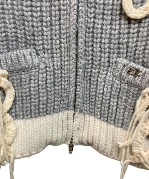 KIJUN（キジュン）KIJUN (キジュン) ウールナイロン ジップアップ ニットブルゾン グレー サイズ:Sの古着・服飾アイテム