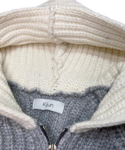 KIJUN（キジュン）KIJUN (キジュン) ウールナイロン ジップアップ ニットブルゾン グレー サイズ:Sの古着・服飾アイテム