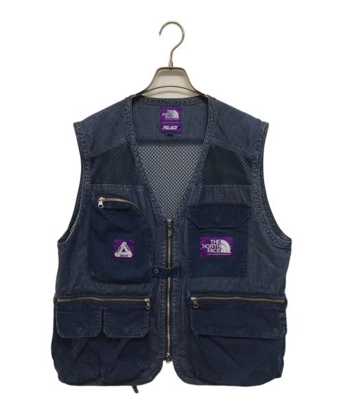 THE NORTHFACE PURPLELABEL（ザ・ノースフェイス パープルレーベル）THE NORTHFACE PURPLELABEL (ザ・ノースフェイス パープルレーベル) PALACE (パレス) 21SS Indigo Ripstop Mesh Vest インディゴ サイズ:Lの古着・服飾アイテム
