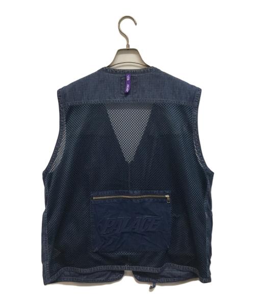 THE NORTHFACE PURPLELABEL（ザ・ノースフェイス パープルレーベル）THE NORTHFACE PURPLELABEL (ザ・ノースフェイス パープルレーベル) PALACE (パレス) 21SS Indigo Ripstop Mesh Vest インディゴ サイズ:Lの古着・服飾アイテム