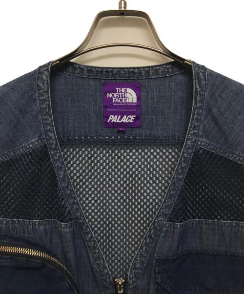THE NORTHFACE PURPLELABEL（ザ・ノースフェイス パープルレーベル）THE NORTHFACE PURPLELABEL (ザ・ノースフェイス パープルレーベル) PALACE (パレス) 21SS Indigo Ripstop Mesh Vest インディゴ サイズ:Lの古着・服飾アイテム