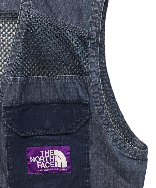 THE NORTHFACE PURPLELABEL（ザ・ノースフェイス パープルレーベル）THE NORTHFACE PURPLELABEL (ザ・ノースフェイス パープルレーベル) PALACE (パレス) 21SS Indigo Ripstop Mesh Vest インディゴ サイズ:Lの古着・服飾アイテム