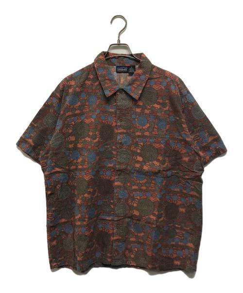 Patagonia（パタゴニア）Patagonia (パタゴニア) 90s点描柄半袖シャツ ブラウン サイズ:Mの古着・服飾アイテム
