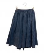 HUISハウス）の古着「遠州織物シーチングコットンロングスカート」｜ネイビー×ブラック