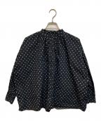 SOILソイル）の古着「ドットワイドブラウス」｜ネイビー