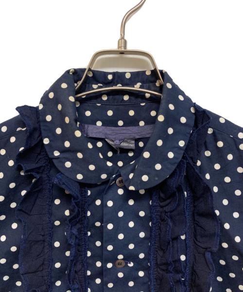 COMME des GARCONS（コムデギャルソン）COMME des GARCONS (コムデギャルソン) Dot Frill Blouse ネイビー サイズ:Sの古着・服飾アイテム