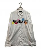 DSQUARED2ディースクエアード）の古着「23AWパックマンプリントブロードシャツ」｜ホワイト