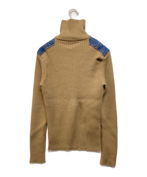 DOLCE & GABBANA（ドルチェ＆ガッバーナ）DOLCE & GABBANA (ドルチェ＆ガッバーナ) デニム切替ニットポロシャツ ベージュ×インディゴ サイズ:無しの古着・服飾アイテム
