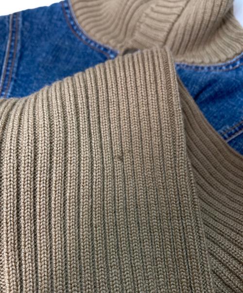 DOLCE & GABBANA（ドルチェ＆ガッバーナ）DOLCE & GABBANA (ドルチェ＆ガッバーナ) デニム切替ニットポロシャツ ベージュ×インディゴ サイズ:無しの古着・服飾アイテム