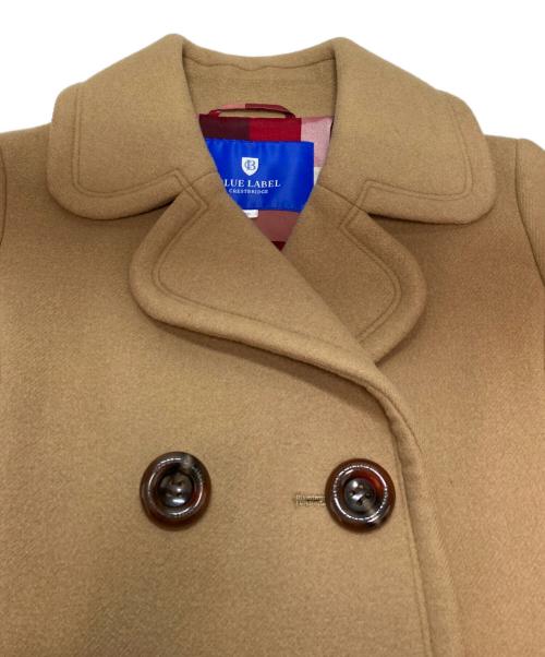 BLUE LABEL CRESTBRIDGE（ブルーレーベルクレストブリッジ）BLUE LABEL CRESTBRIDGE (ブルーレーベルクレストブリッジ) 裏チェックPコート ブラウン サイズ:SIZE Sの古着・服飾アイテム