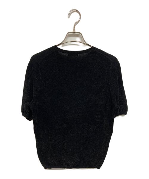 BALLSEY（ボールジィ）BALLSEY (ボールジィ) ストレッチベルベット ハーフスリーブプルオーバー ブラック サイズ:Sの古着・服飾アイテム