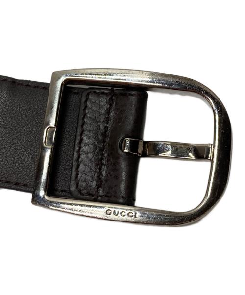 GUCCI（グッチ）GUCCI (グッチ) レザーGGキャンバス切替ベルト ベージュ×ブラウン サイズ:80/32の古着・服飾アイテム