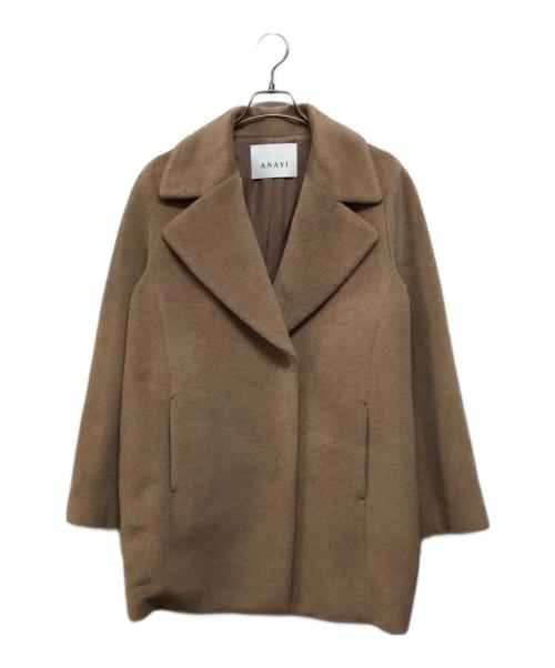 ANAYI（アナイ）ANAYI (アナイ) アルパカシャギーコクーンコート ブラウン サイズ:SIZE 36の古着・服飾アイテム