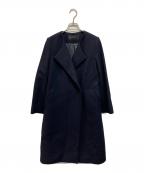 NOLLEY'S sophiノーリーズソフィー）の古着「メルトンノーカラーコート」｜ネイビー