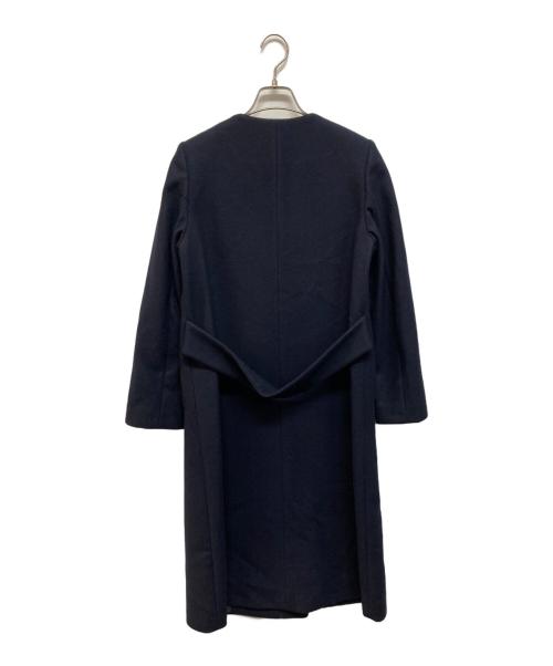 NOLLEY'S sophi（ノーリーズソフィー）NOLLEY'S sophi (ノーリーズソフィー) メルトンノーカラーコート ネイビー サイズ:36の古着・服飾アイテム