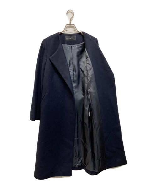 NOLLEY'S sophi（ノーリーズソフィー）NOLLEY'S sophi (ノーリーズソフィー) メルトンノーカラーコート ネイビー サイズ:36の古着・服飾アイテム