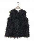 ANAYIアナイ）の古着「フェザーカットジャガード ブラウス」｜ブラック