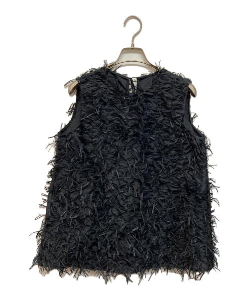 ANAYI（アナイ）ANAYI (アナイ) フェザーカットジャガード ブラウス ブラック サイズ:38の古着・服飾アイテム