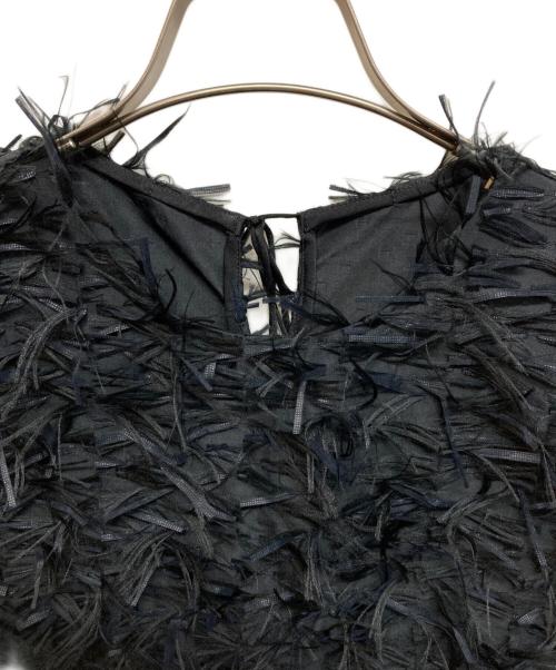 ANAYI（アナイ）ANAYI (アナイ) フェザーカットジャガード ブラウス ブラック サイズ:38の古着・服飾アイテム