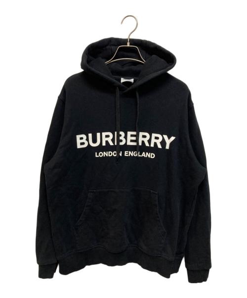BURBERRY LONDON（バーバリーロンドン）BURBERRY LONDON (バーバリーロンドン) フロントロゴプリントプルオーバーパーカー ブラック サイズ:Mの古着・服飾アイテム