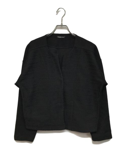 NOMBRE IMPAIR（ノンブルアンペール）NOMBRE IMPAIR (ノンブルアンペール) ケーブルコンビ フロント 切替 カーディガン ブラック サイズ:Freeの古着・服飾アイテム