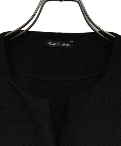 NOMBRE IMPAIR（ノンブルアンペール）NOMBRE IMPAIR (ノンブルアンペール) ケーブルコンビ フロント 切替 カーディガン ブラック サイズ:Freeの古着・服飾アイテム