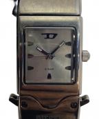 DIESELディーゼル）の古着「Closer in gunmetal stainless steel watch」｜シルバー