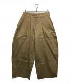 pushpushプッシュプッシュ）の古着「ワイドパンツ」｜ベージュ