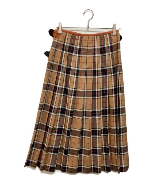 O'NEIL OF DUBLIN（オニールオブダブリン）O'NEIL OF DUBLIN (オニールオブダブリン) キルトラップスカート ブラウン サイズ:Sの古着・服飾アイテム